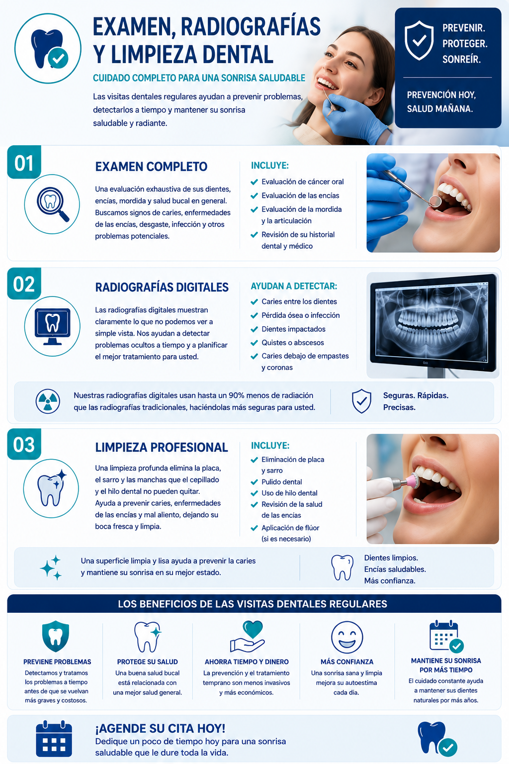 Examen, Radiografías y Limpieza Dental - Cuidado Completo para una Sonrisa Saludable